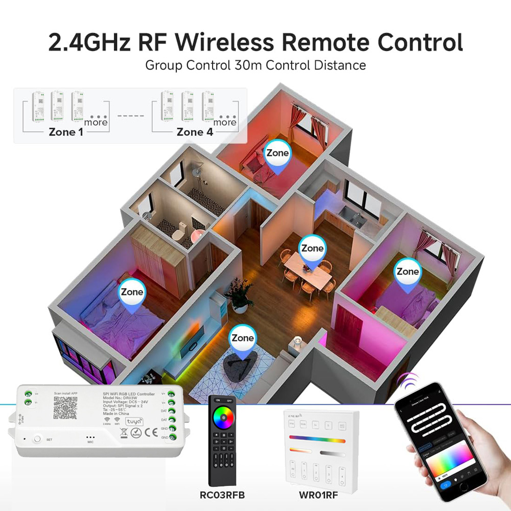 2.4G WiFi RGB SPI Controller T - Smart Garden Light Controller ulasan dan harga