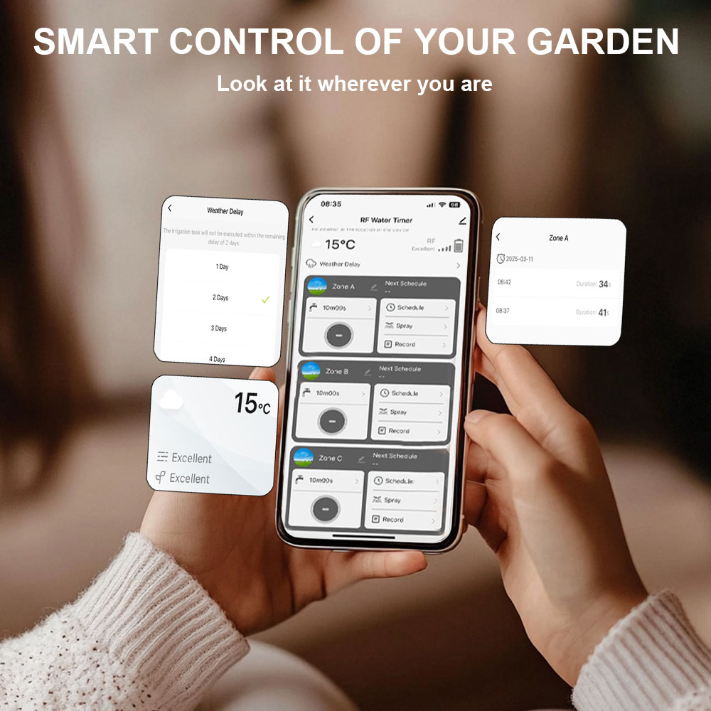Tuya WiFi+RF433 3 Zone Smart I - Smart Garden Sphagnum Moss ulasan dan harga