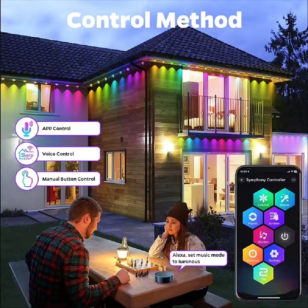 15M/30M/45M/60M/90M RGBIC Smar - Smart Garden Light Controller ulasan dan harga